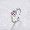 Pink Morganite Cushion Cut Sterling Silver Zircon Ring
